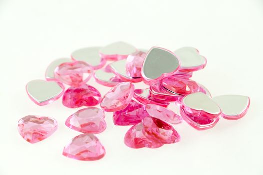 Group of pink heartshaped beads