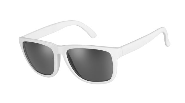 White sunglasses isolated on white