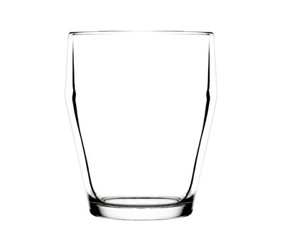 Empty glass for water on white background