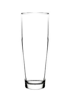 Empty glass for water on white background