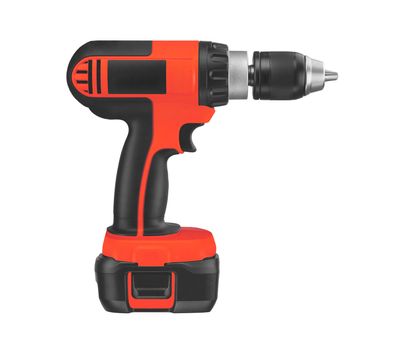 Battery screwdriver or drill isolated over white background 