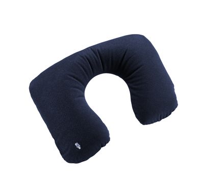 blue neck pillow isolated on a white background 