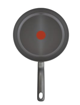 black frying pan isolated on white background 