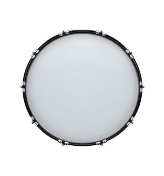 bass drum isolated on white in the closeup