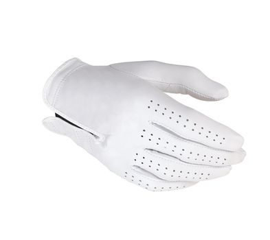 White leather gloves isolated on the white 