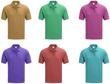 men's polo shirt template in colors