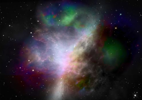 Far being shone nebula and star field against space. "Elements of this image furnished by NASA".