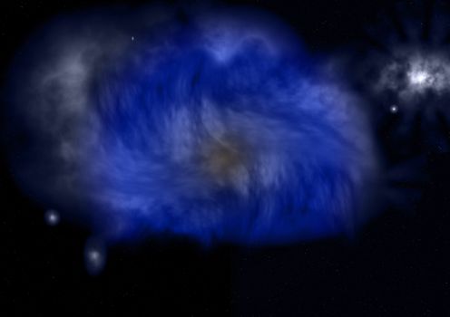 Far being shone nebula and star field against space. "Elements of this image furnished by NASA".