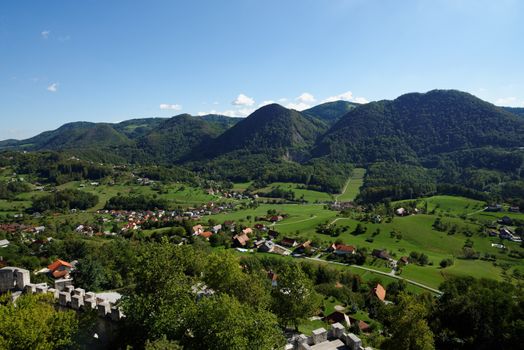 Lasko valley in Slovenia seen from Celje castle