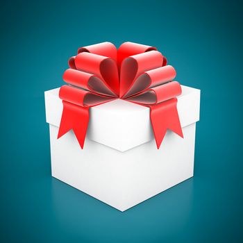 Beautiful gift box on a blue background