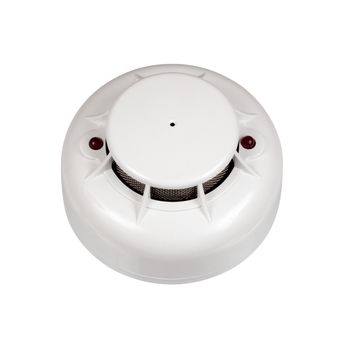 sensor fire alarm like a smiling emoticon. isolated on white background