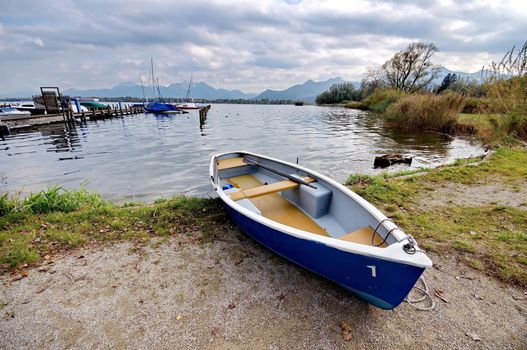 Boat at lake Chiemsee in Germany