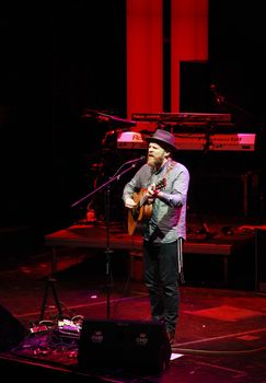 Moscow, Russia - February 2, 2015: British singer, actor and songwriter Alex Clare gave a concert in Moscow