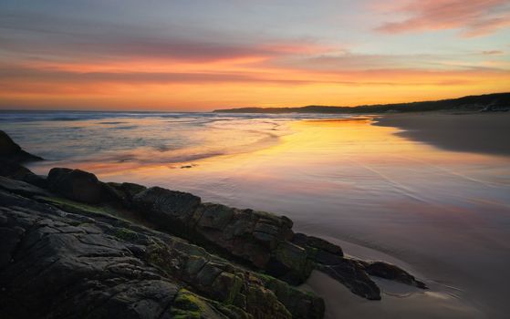 Sunset sundown Lighthouse Beach Seal Rocks Australia