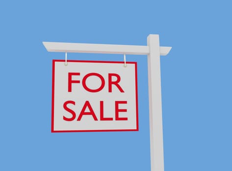 illustration of a for sale sign over a blue background