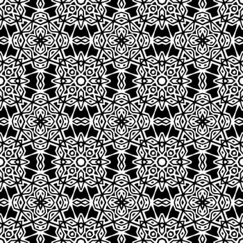 Digital computer graphic - seamless decorative ornament in a black - white colors for design.