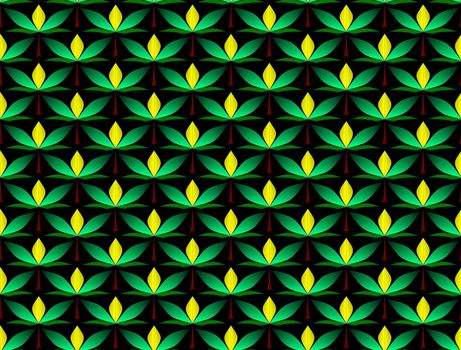 Digital computer graphic - decorative seamless background with a leaves for design.