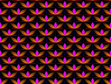 Digital computer graphic - decorative seamless background with a leaves for design.