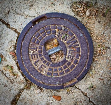 manhole cover in Tossa de Mar, Catalonia, Spain