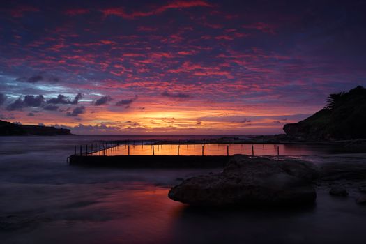 Dawn skies over Malabar Rock Pool and Long Bay, Sydney Australia