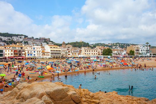 Gran Platja beach in the Tossa de Mar town. Costa Brava, Catalonia, Spain, 2013.06.23. Editorial use only