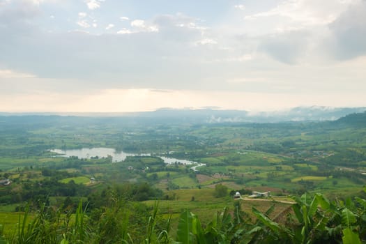 Agricultural areas in the mountains. Zoning, agricultural plantations on forest land from the villagers.