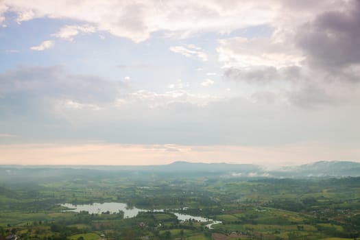 Agricultural areas in the mountains. Zoning, agricultural plantations on forest land from the villagers.