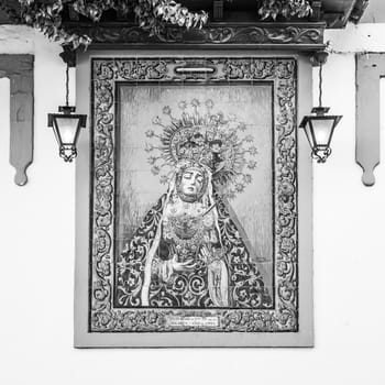 Spain, Andalusia region. Traditional Catholic Altar in public street for prayer, beginning XX century