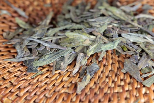 Dry tea leaves