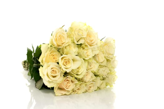 bouquet of white roses isolated on background