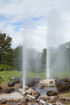 Hot Springs. With small stones and a large crack in the spring.