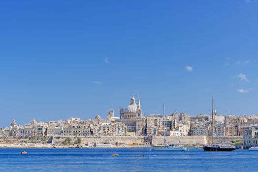 Valletta skyline with the St. Pauls Cathedral