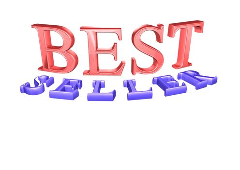 Glossy gold three-dimensional inscription Best seller as a sign.
