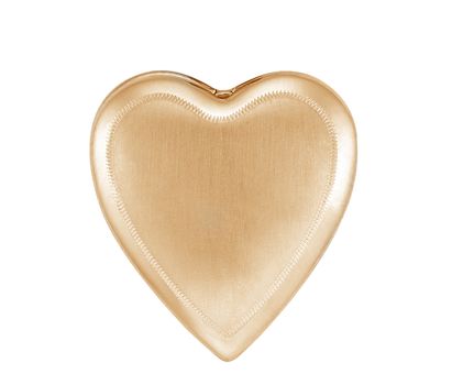 gold pendant heart isolated on white background