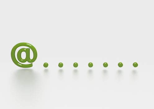 Illustration of an email symbol with dots