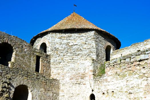 big tower in the fortress in Belgorod-Dnestrovsk