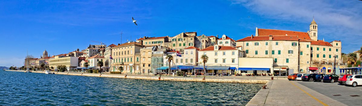 Sibenik waterfront architecture panoramic view, Dalmatia, Croatia