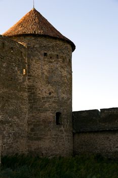 big tower in the fortress in Belgorod-Dnestrovsk