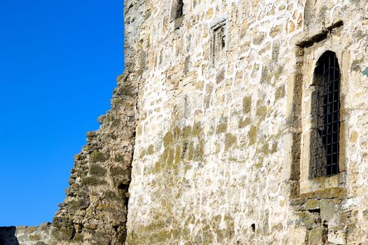 big window arch in the old castle