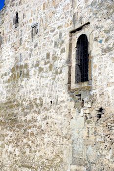 big window arch in the old castle