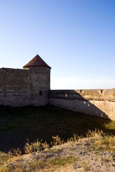 big tower in the fortress in Belgorod-Dnestrovsk