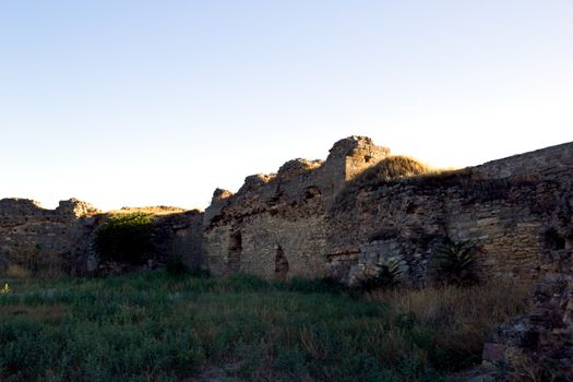 old stone fence of the  old fortress