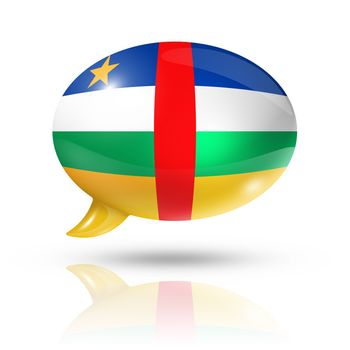 three dimensional Central African Republic flag in a speech bubble isolated on white with clipping path