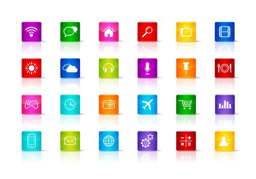 Desktop Icons collection. Isolated on a white background