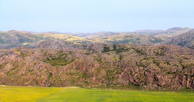 hills with tundra above Arctic circle