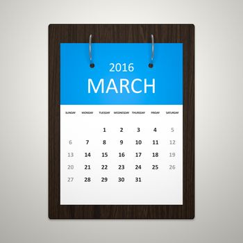 An image of a stylish calendar for event planning march 2016