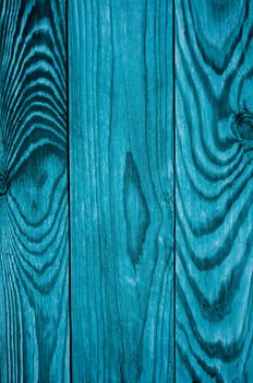 Turquoise Weathered Brushed Plank Wooden Background with Rough closeup. Vertical View