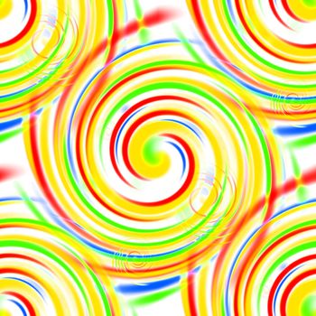 Multi color swirls background on white.