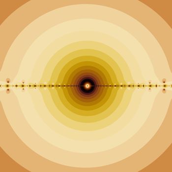 An abstract fractal design representing a sun in the cosmos with different shades of gold, brown and yellow.