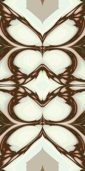 An abstract fractal design representing two butterflies in creamy white and brown colors.